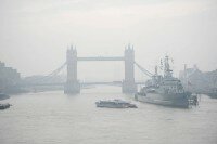 Tower Bridge in fog